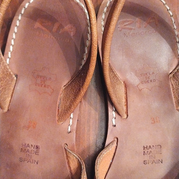 RIA Menorca Slingback Snakeskin Print Leather Sandals, Size (38) 7.5-8 US, Brown - Picture 7 of 7